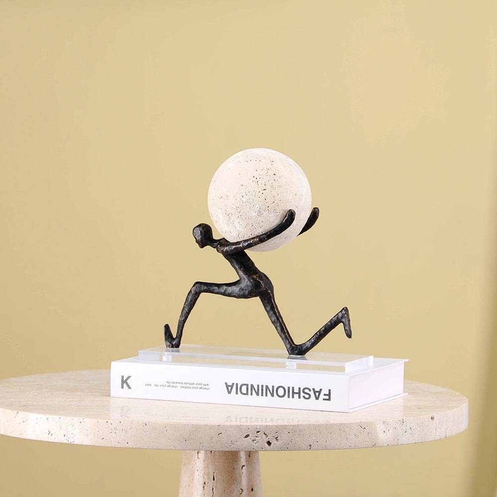 Lifting a Heavy Ball Human Statue table decor - 1 piece