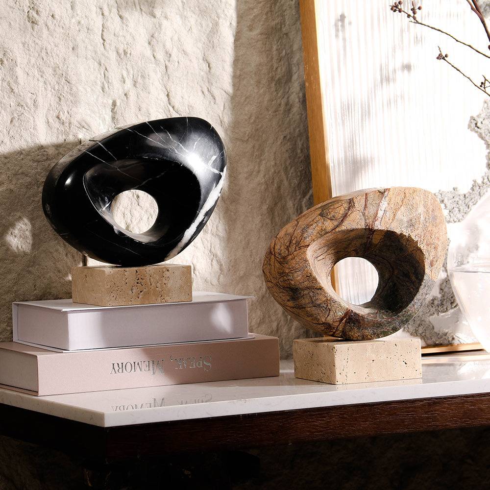 Geometric marble table Sculpture - 1 Piece