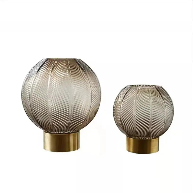 Nordic Green glass table Vase- Set of 2
