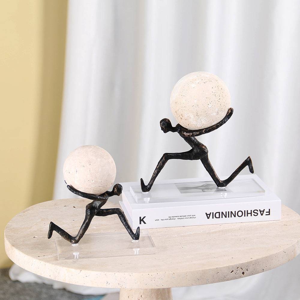 Lifting a Heavy Ball Human Statue table decor - 1 piece