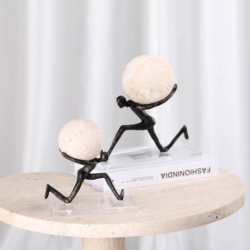 Lifting a Heavy Ball Human Statue table decor - 1 piece