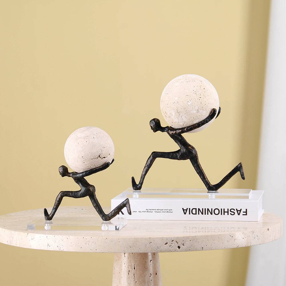 Lifting a Heavy Ball Human Statue table decor - 1 piece