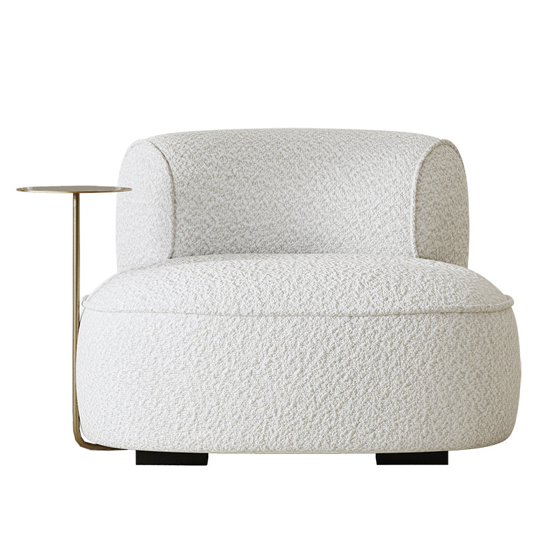 White Italian Luxury Boho Armless Accent Chair