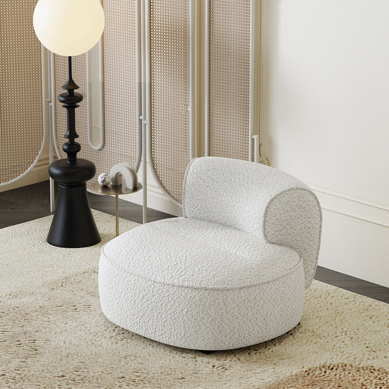 White Italian Luxury Boho Armless Accent Chair