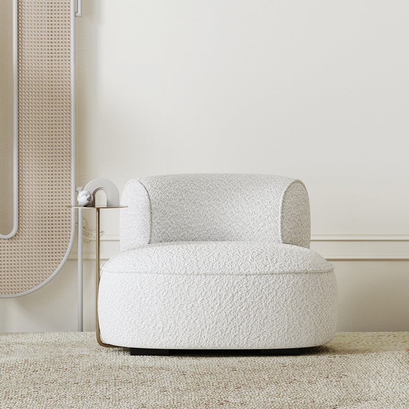 White Italian Luxury Boho Armless Accent Chair