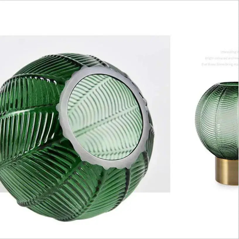 Nordic Green glass table Vase- Set of 2