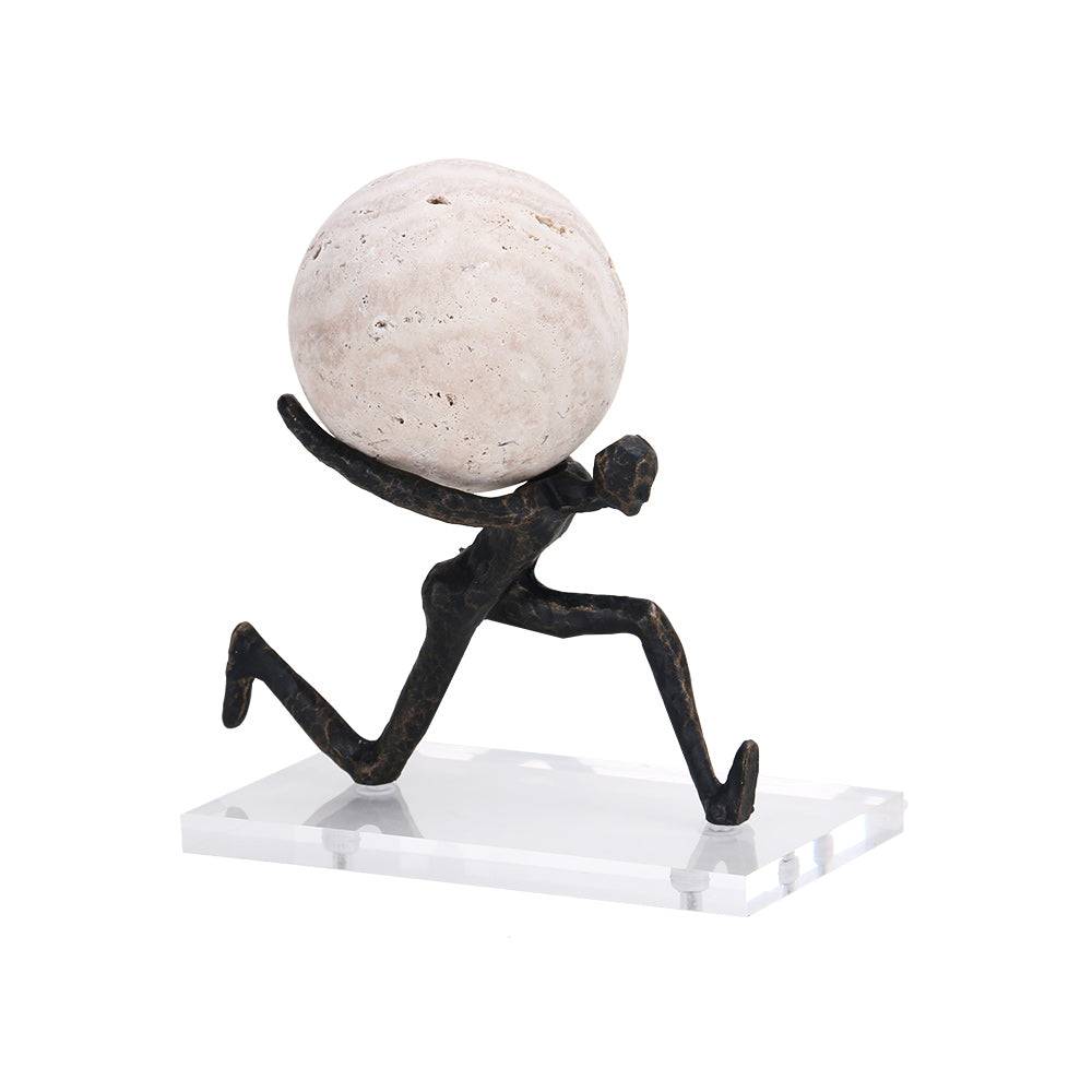 Lifting a Heavy Ball Human Statue table decor - 1 piece