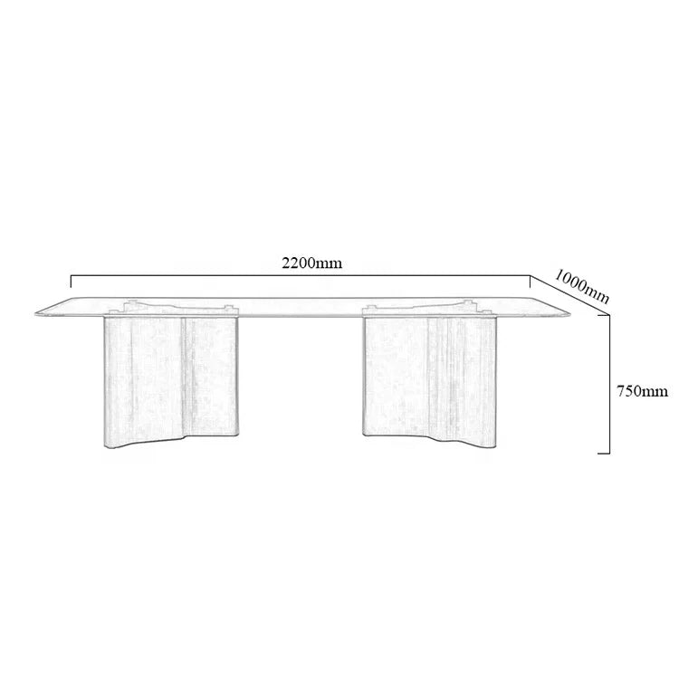 Minimalistic Luxurious Italian Marble Dining Table 6 seater