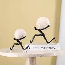 Lifting a Heavy Ball Human Statue table decor - 1 piece