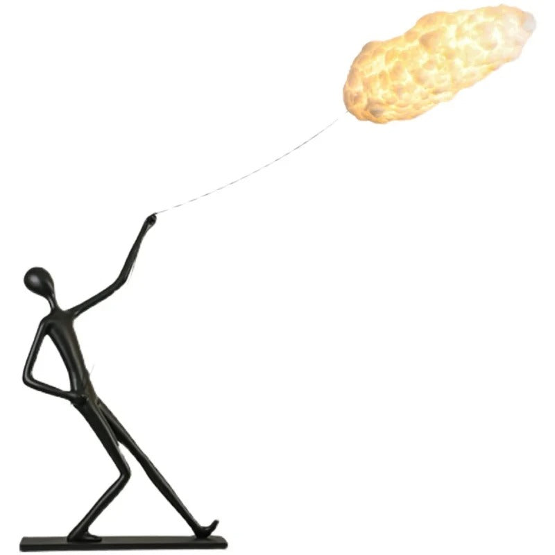 Cloud Flying Human Art Fiber Sculpture Floor Lamp chandelier