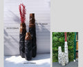 Classic Contemporary Black Copper White big Extra Large, Artificial floor vases for living room - Set of 3