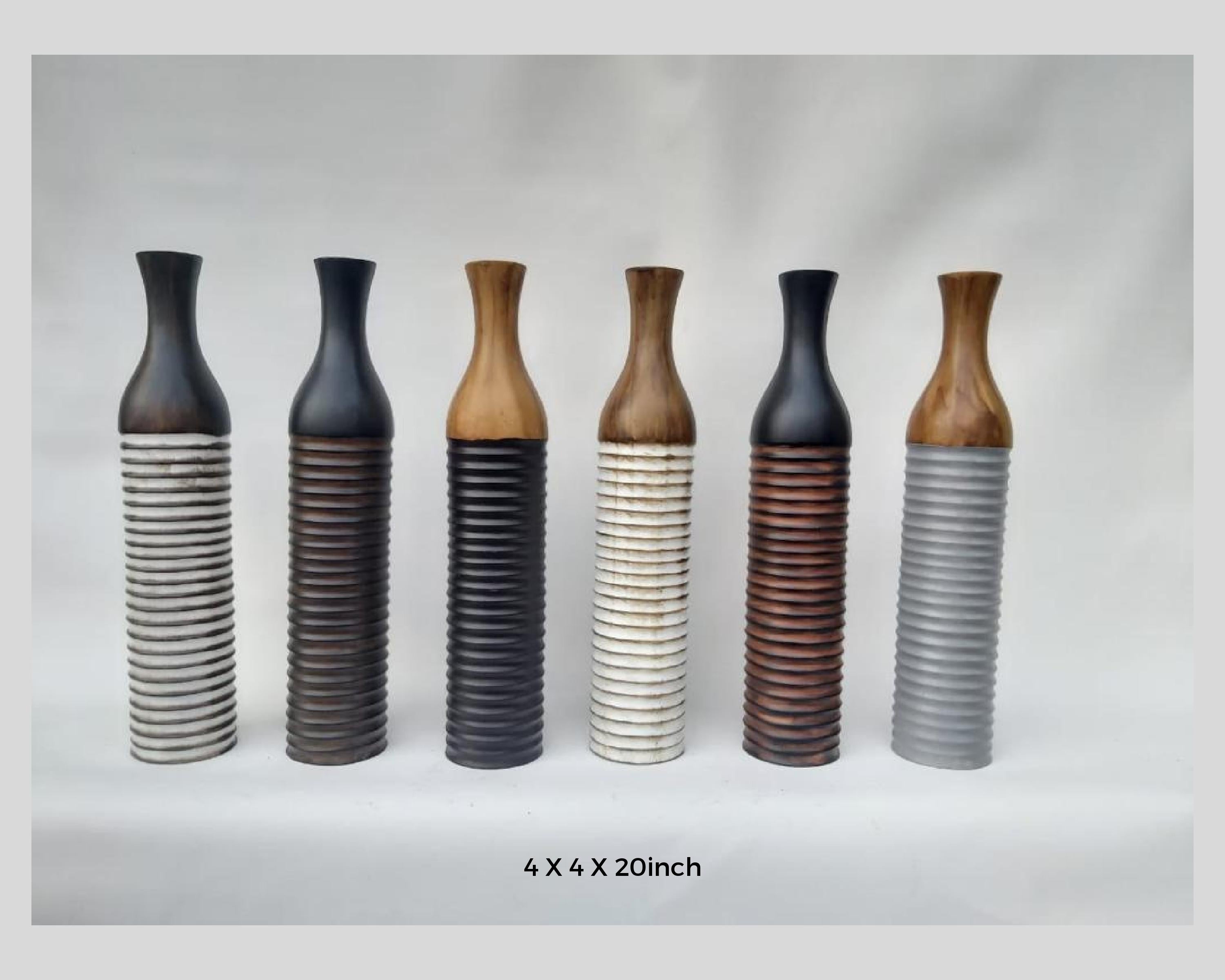 Decorative Wooden big, Small Artificial floor vases Mallet Shaped-Multi Color - 1 Piece