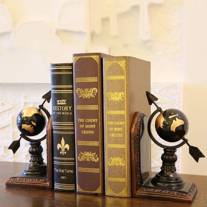 European Style Globe Bookends- Set of 2