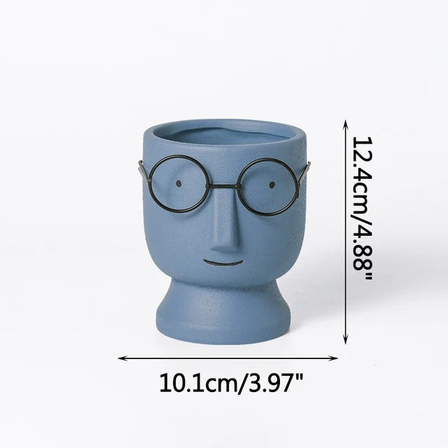 Optical face table vase -  1 piece - big & small size