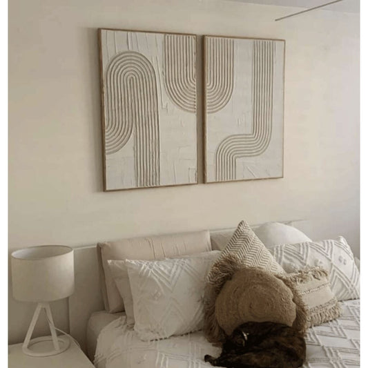 Handmade Modern Textured Wall Art – Arch Abstract for Homes