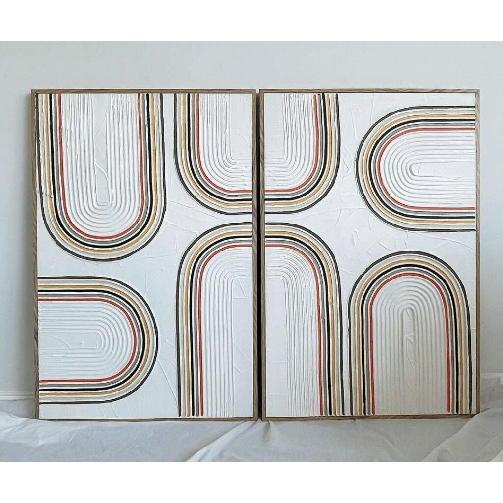 Handmade Textured Abstract Wall Art – Arch Design for Living Rooms