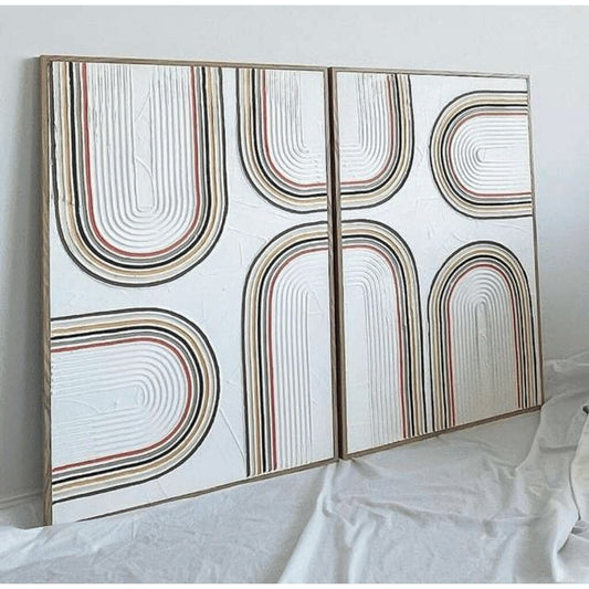 Handmade Textured Abstract Wall Art – Arch Design for Living Rooms