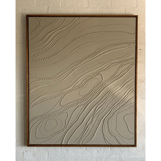 Beaded and Organic Texture Art with Topographic Lines for Bedroom, Living Room, Office