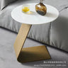Italian C-Shaped brass golden sofa marble side table