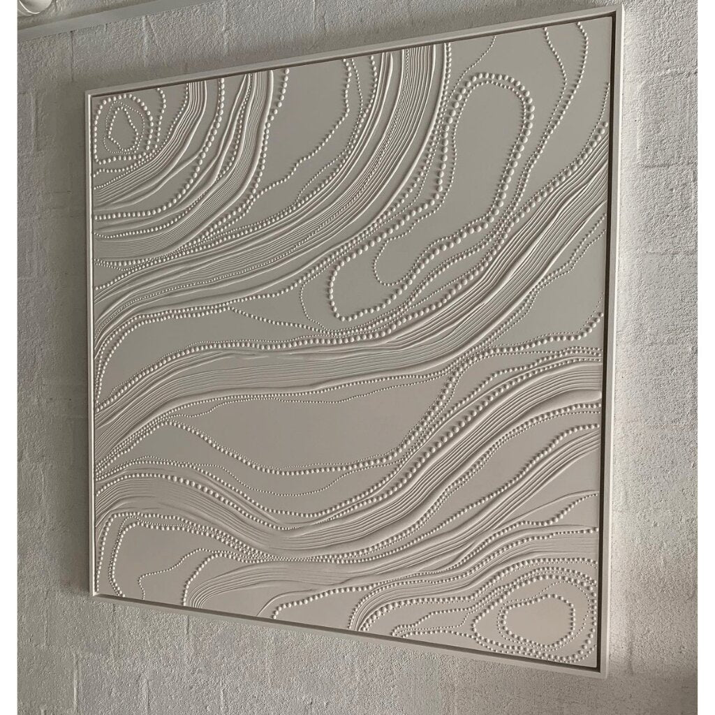 Organic Topographic Patterns with Beads for Bedroom, Living Room, Office Wall Texture Art