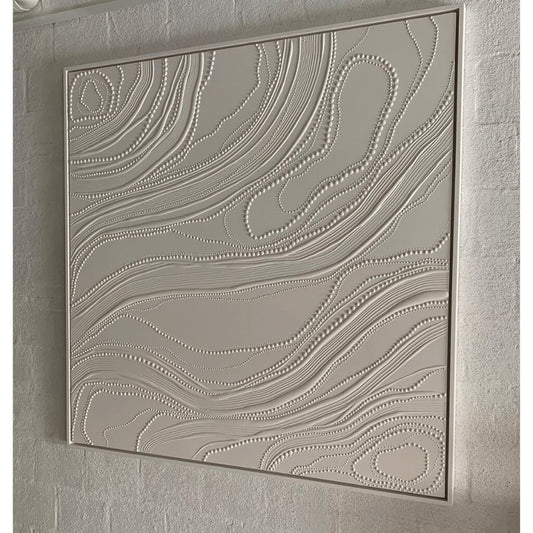 Organic Topographic Patterns with Beads for Bedroom, Living Room, Office Wall Texture Art