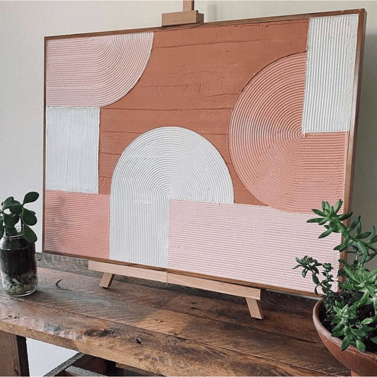 Handmade Abstract Wall Art – Textured Arch Design for Home Decor