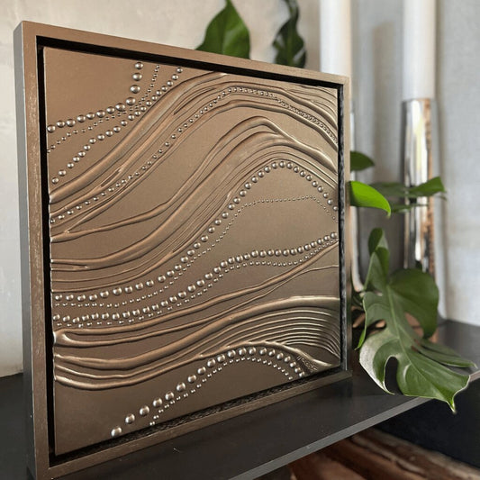Intricate Beaded Texture Art Featuring Topographic Flowing Lines for Bedroom, Living Room, Office