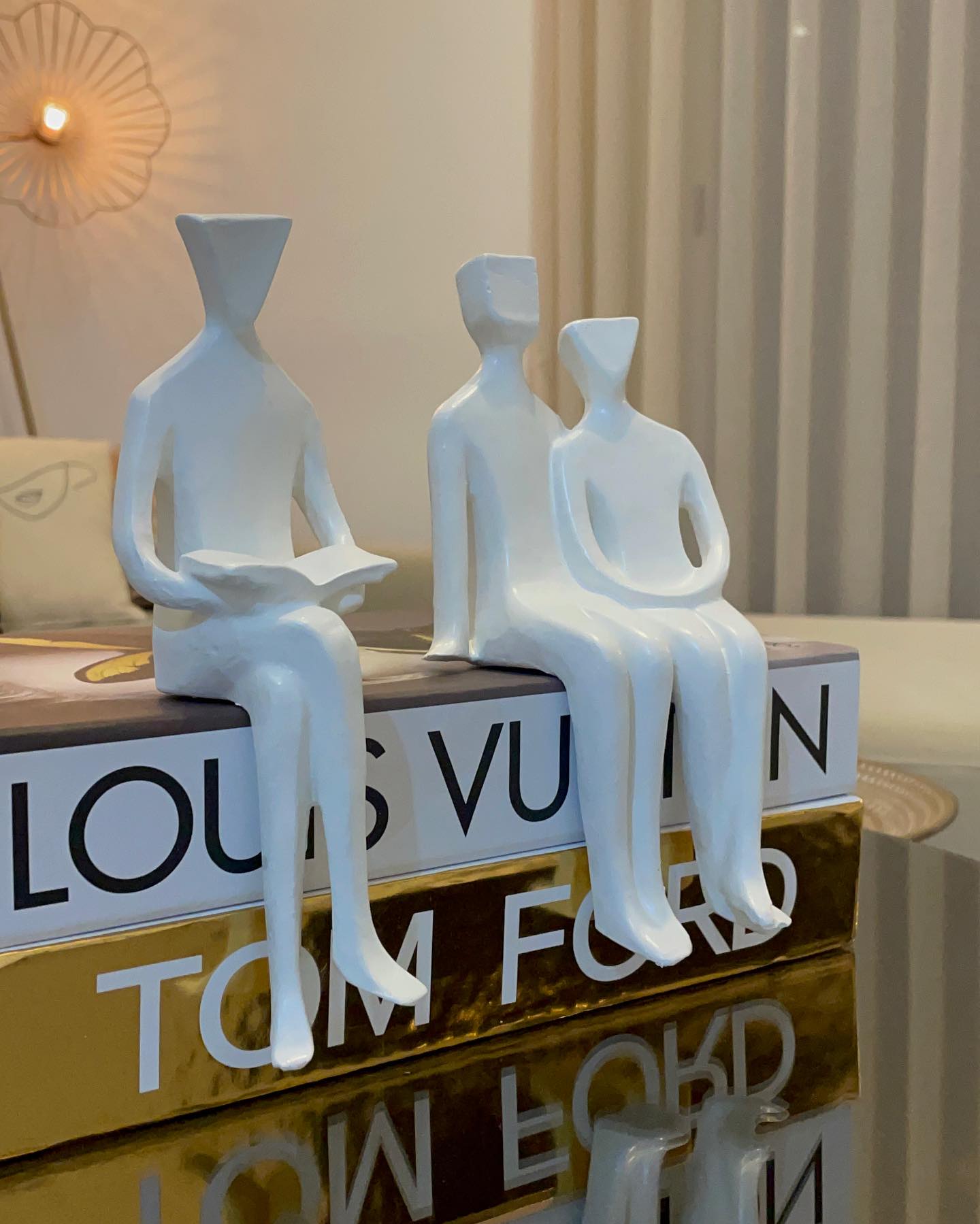 Human Seated Luminary White table decor set of 6