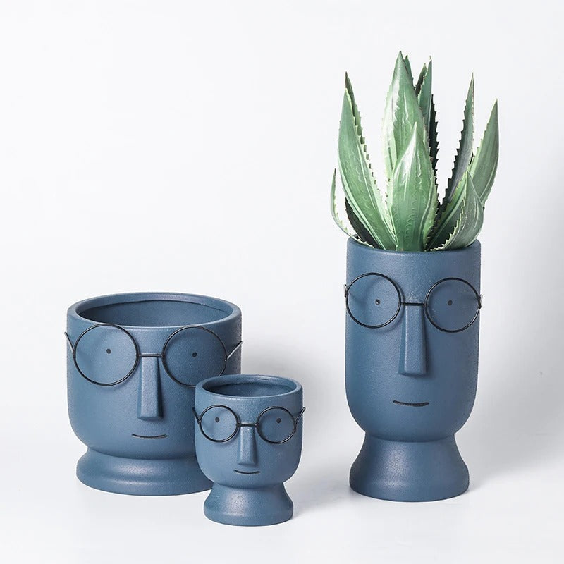 Optical face table vase -  1 piece - big & small size