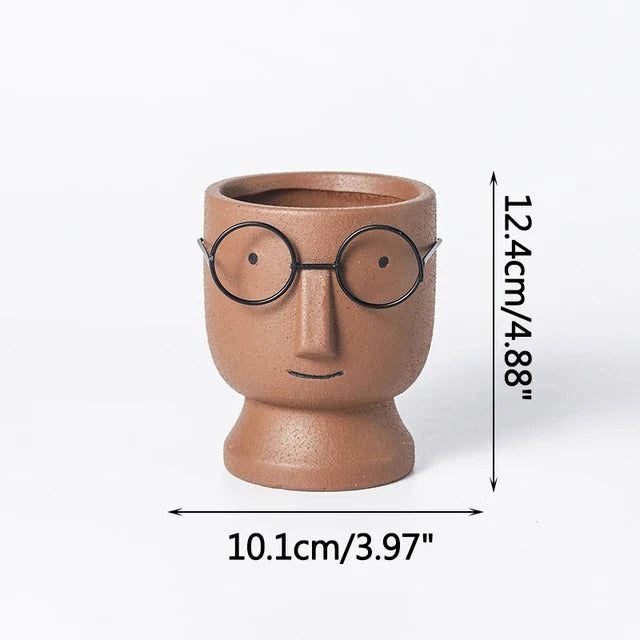 Optical face table vase -  1 piece - big & small size