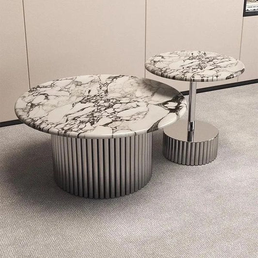 Spherical Luxury Marble Center Table - set of 2