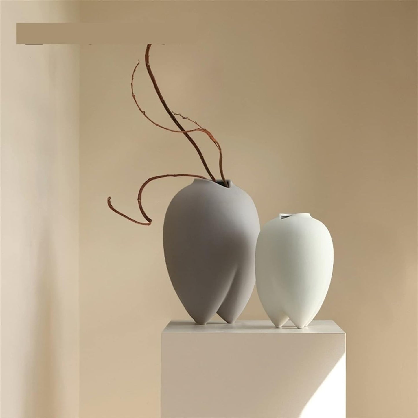 wabi-sabi ball shaped porcelain ceramic vase