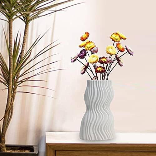 White Boho Ceramic table Vase - Set of 2