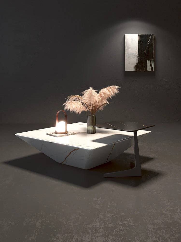 Luxury Black & White Contemporary sofa marble side table