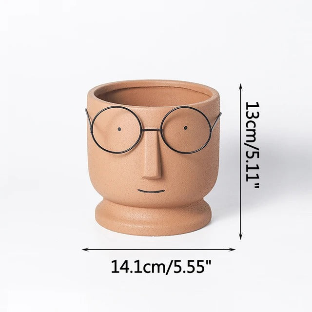 Optical face table vase -  1 piece - big & small size