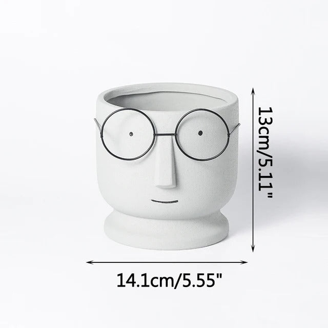 Optical face table vase -  1 piece - big & small size