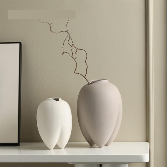 wabi-sabi ball shaped porcelain ceramic vase