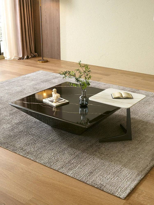 Luxury Black & White Contemporary sofa marble side table