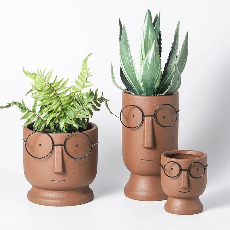 Optical face table vase -  1 piece - big & small size