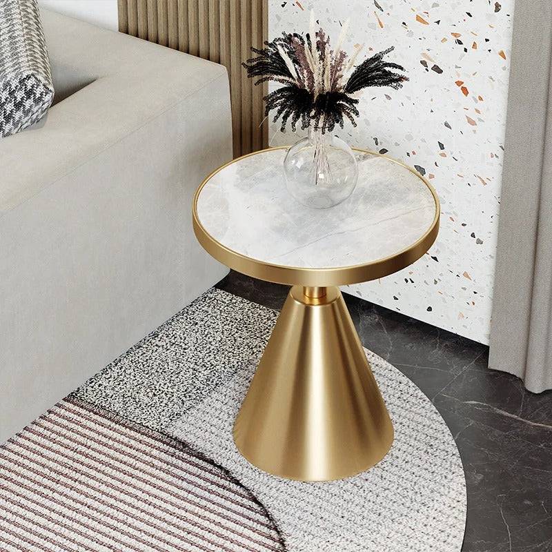 Contemporary Golden sofa marble side table