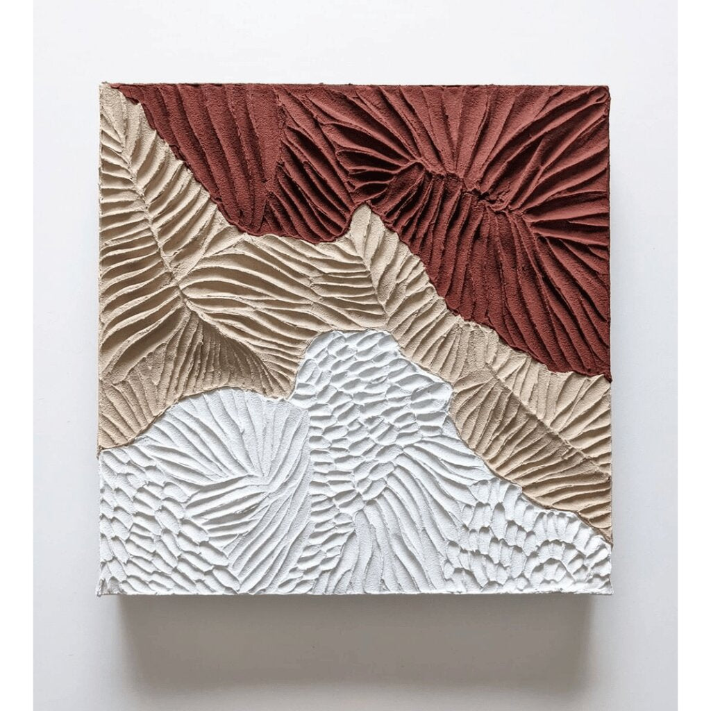 Textured 3D Wall Art in Earthy Tones for Elegant Living Rooms & Offices