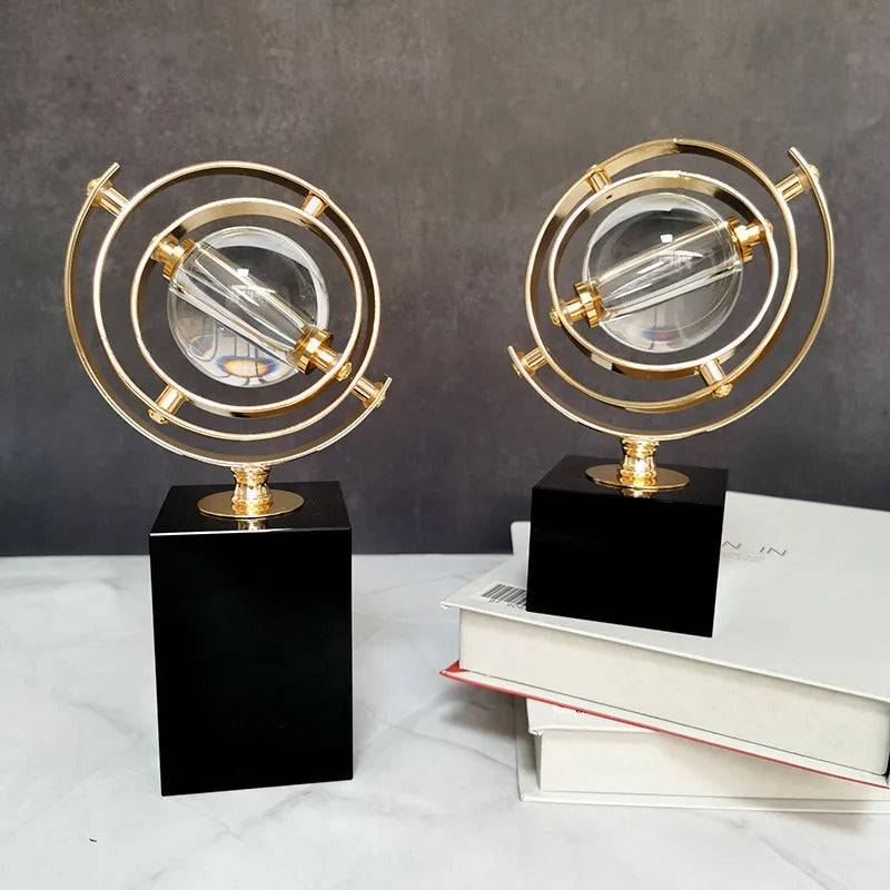 Crystal Globe Bookends - Set of 2