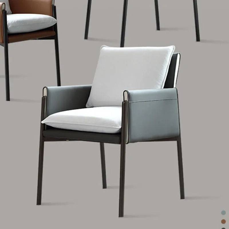 a set of four chairs sitting next to each other