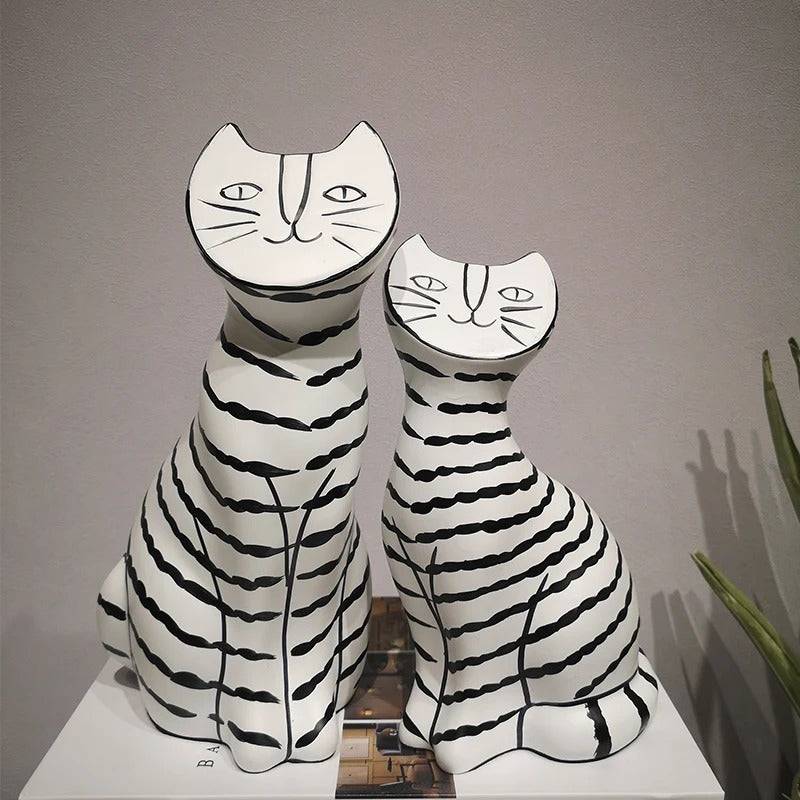 Hand Painted Kitty (Cats) Sculpture table decor - Set of 2