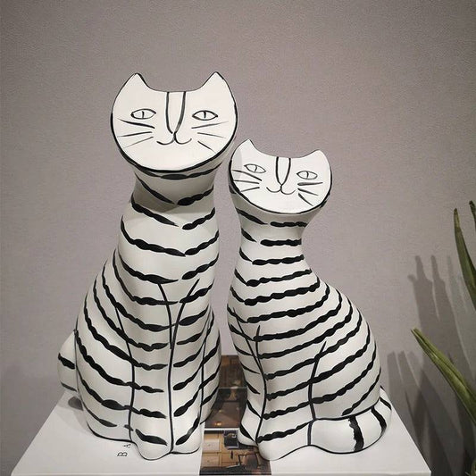 Hand Painted Kitty (Cats) Sculpture table decor - Set of 2