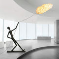 Cloud Flying Human Art Fiber Sculpture Floor Lamp chandelier