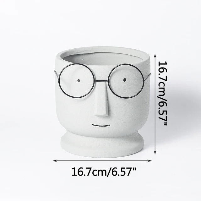 Optical face table vase -  1 piece - big & small size
