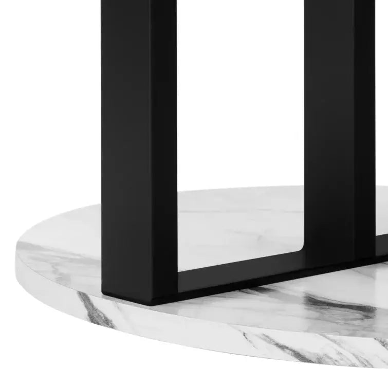 Monarch Accent White & Black sofa marble side table