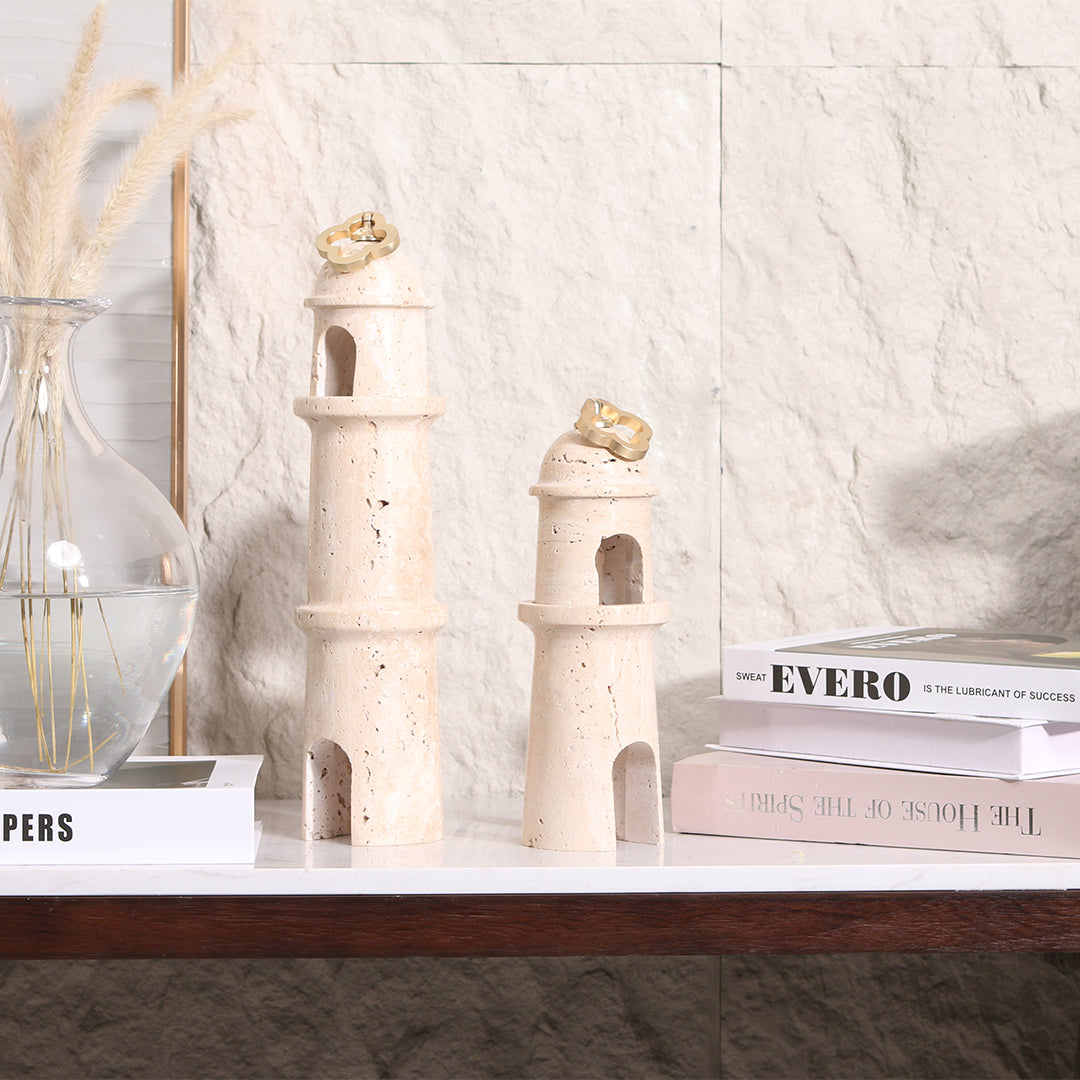 Lighthouse marble center table decor- set of 2