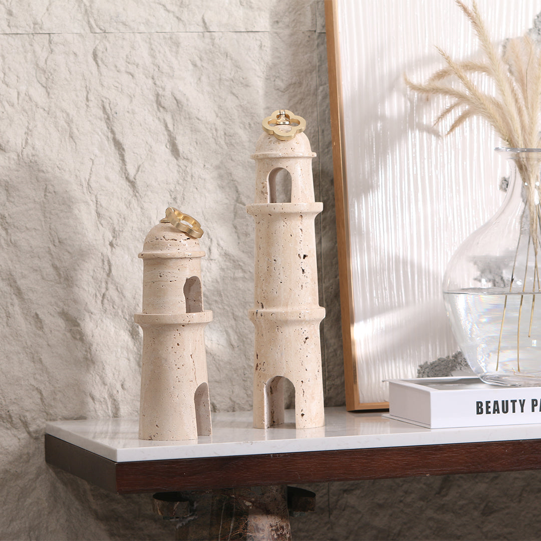 Lighthouse marble center table decor- set of 2